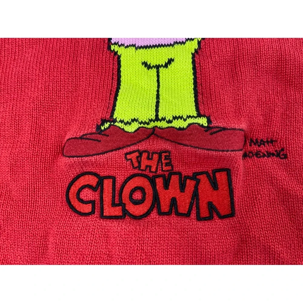 Zara Kids The Simpsons Krusty the Clown Red Knit Sweater Size 9-10 Years 140 CM